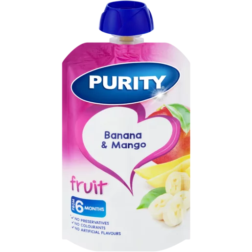 Purity pouch 110mls banana & mango