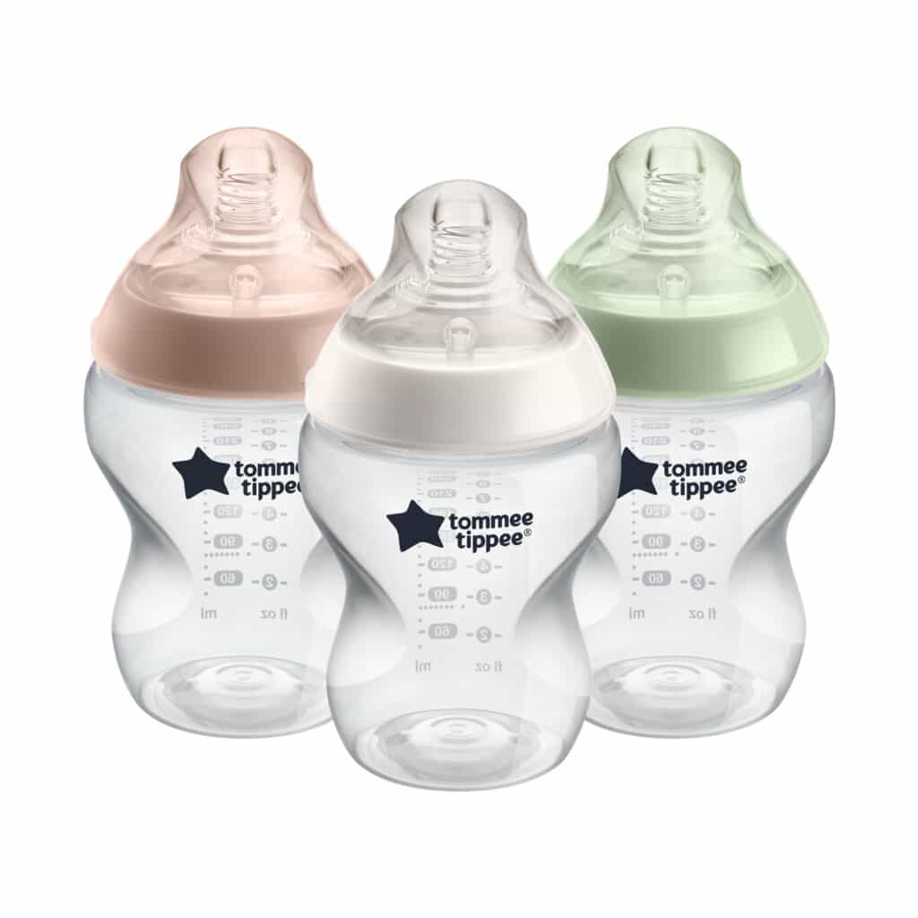 Tomme tippee Closer to nature bottle with silicon teat 260ml 0m+ 2pack plain colour