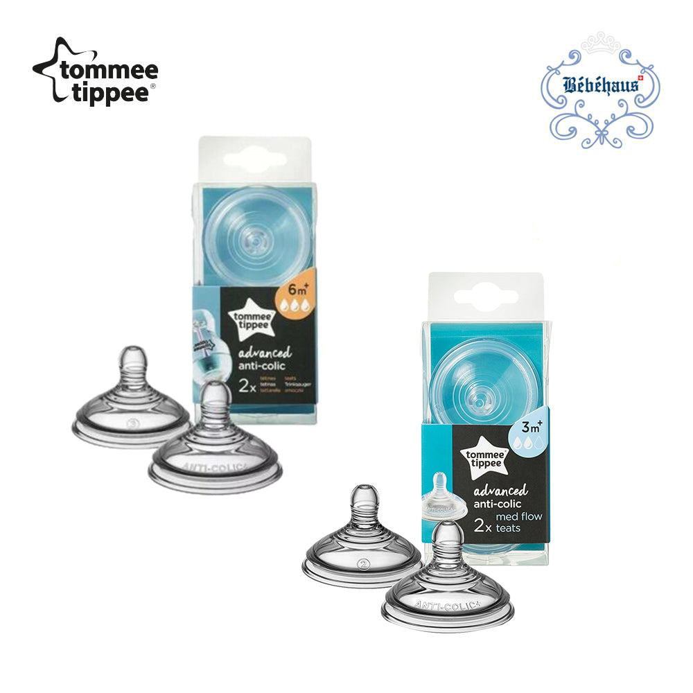 Tommee tippee advanced anti-colic teats x2 in box 3m+