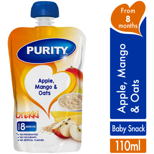 Purity pouch 110mls apple, mango & oats