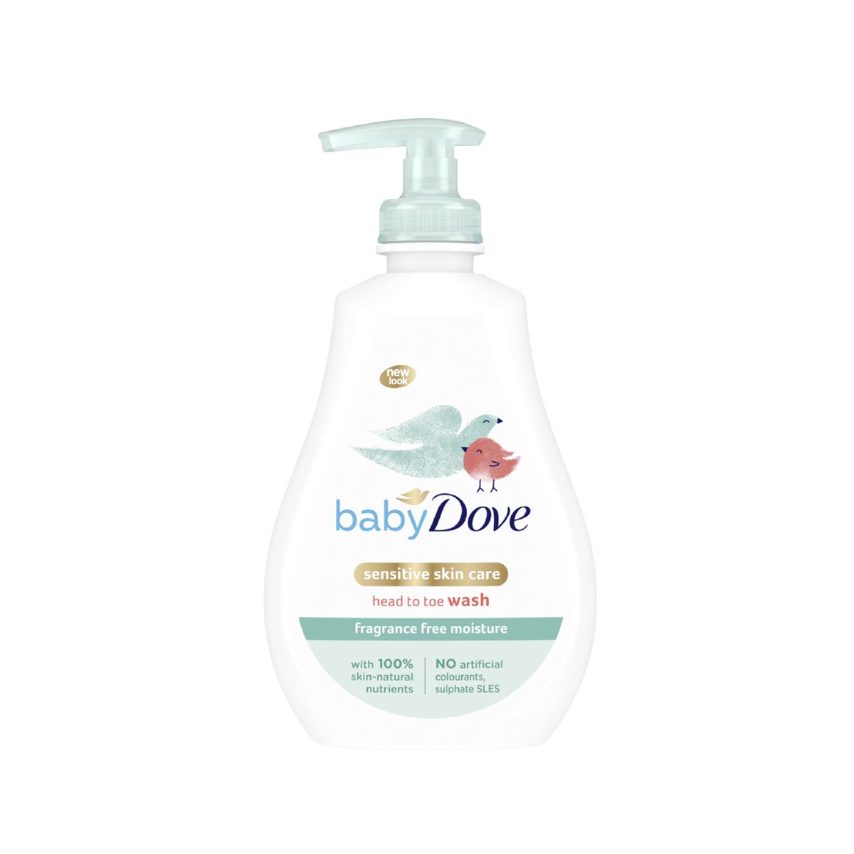 Baby dove sensitive skincare head to toe wash fragrance free moisture 200ml