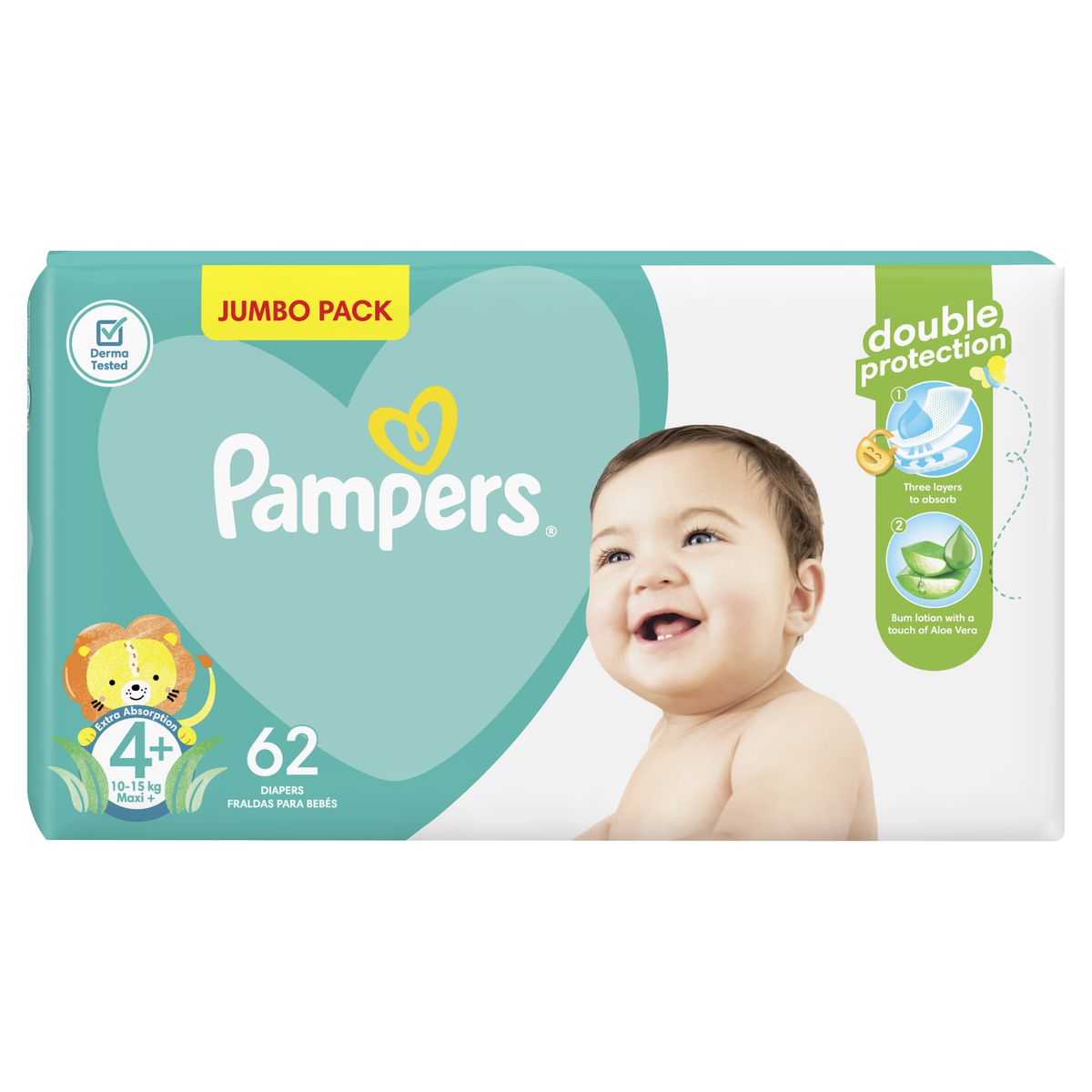 Pampers baby dry diapers size 4+
