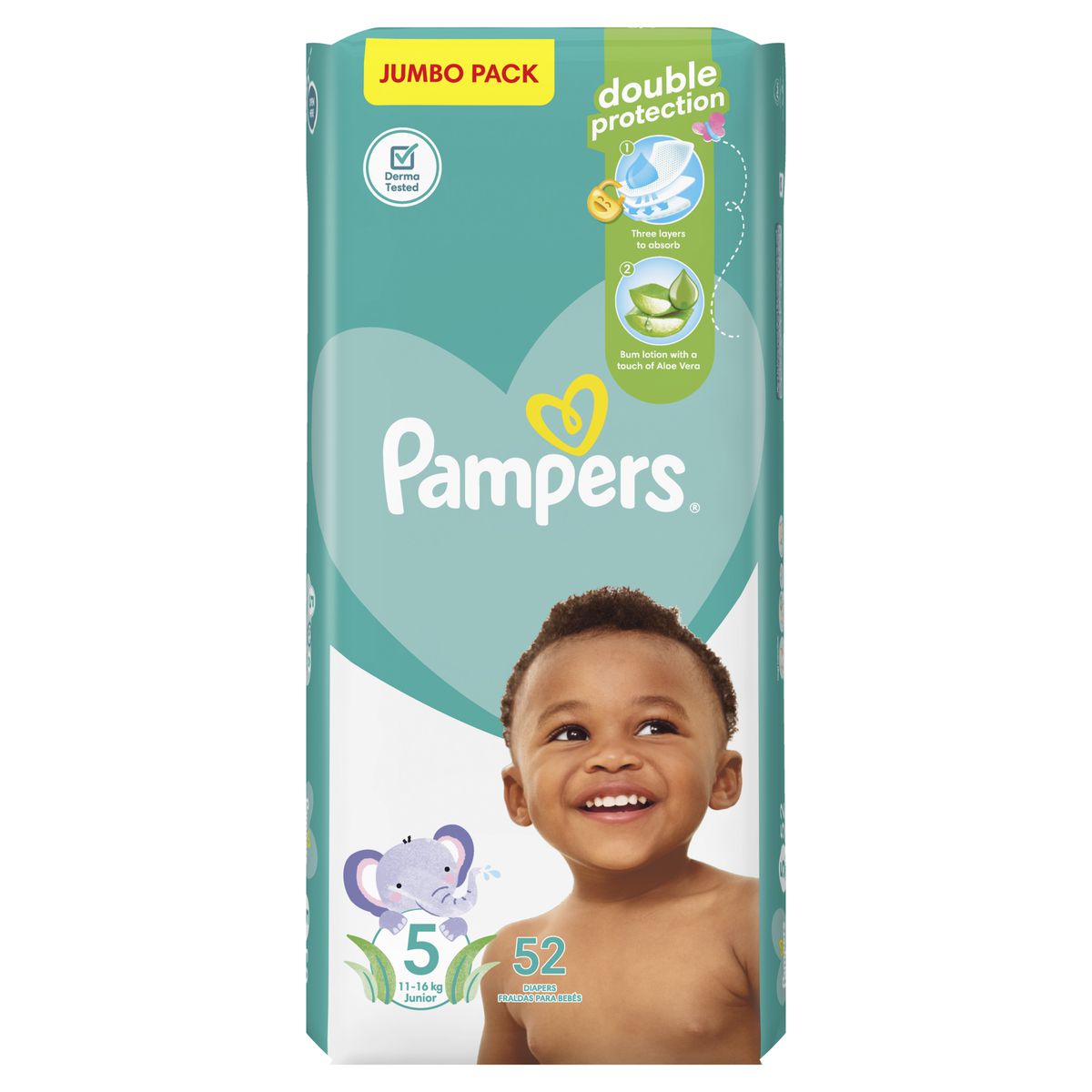 Pampers baby dry diapers size 5+