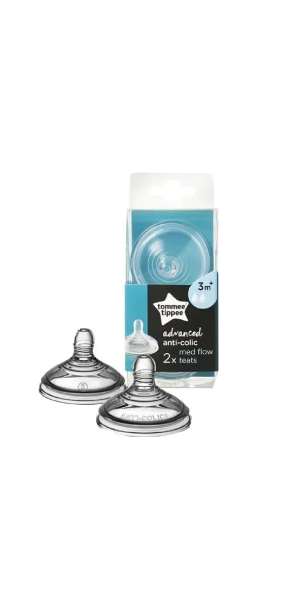 Tommee tippee advanced anti-colic teats x2 in box 3m+