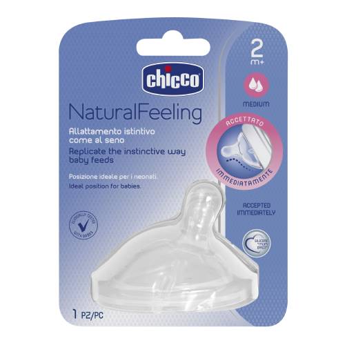 Chicco natural feeling medium flow teat 2m+ x1