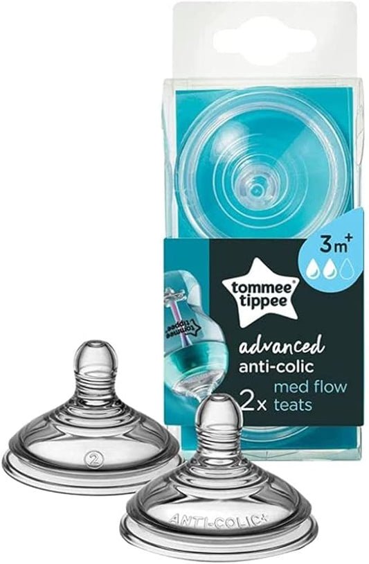 Tommee tippee advanced anti-colic teats x2 in box 3m+