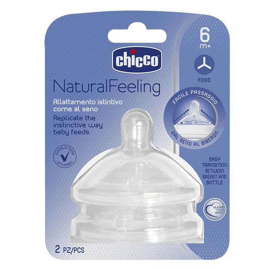 Chicco natural feeling fast flow teat 6m+ 2pack